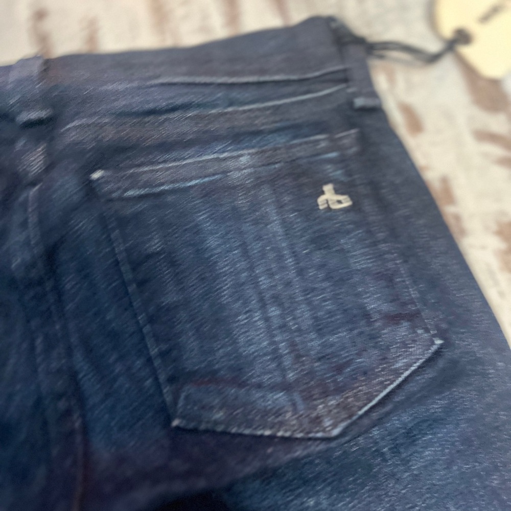 Rag & Bone Kensington Moto Skinny Jeans Dark Blue Zip Detail Size 24 NWT - Picture 13 of 16